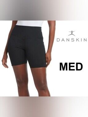 Danskin Black High-Waist Bike Shorts